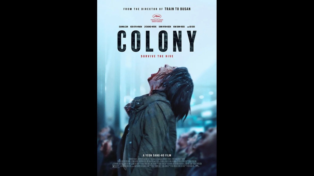 Official Colony key art: a blue-toned horror image beneath the film title.